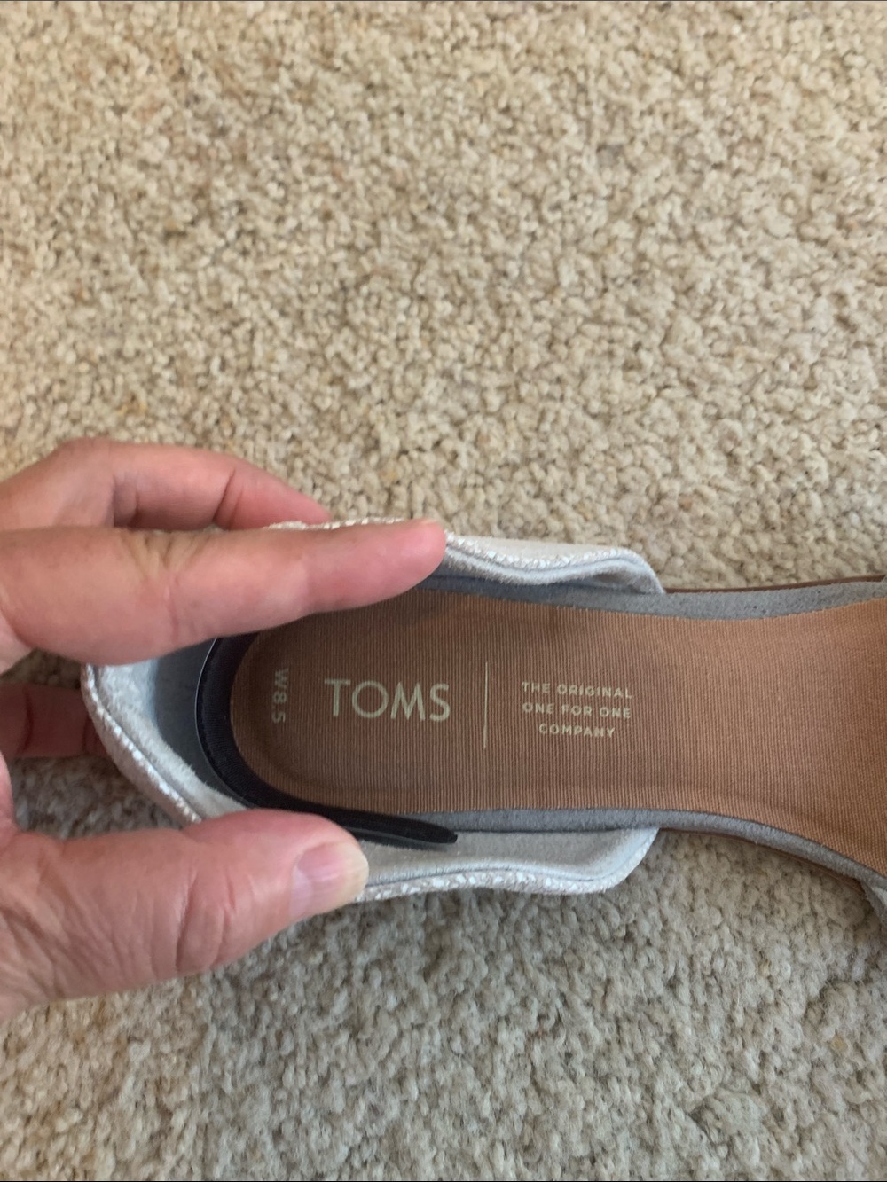 TOMS Light Gray Suede D'Orsay Flats - Picture 3 of 12